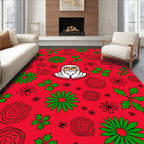 Festive Red Santa Holly Garland Rug