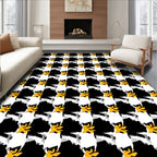 Yellow Tiger Houndstooth Abstract Rug