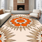 Orange Pumpkin Mandala Autumn Foliage Rug