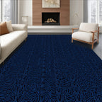 Deep Blue Organic Woven Texture Rug