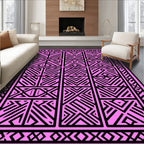 Baroque Pink Geometric Symmetry Rug