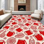 Holiday Red Candy and Mugs Rug