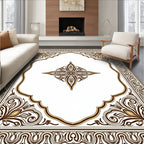 Brown and Gold Ornamental Arch Rug