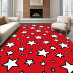 Red White Scattered StarsRug Rug