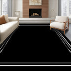 Rounded Corner Twin Line Dot Border Rug