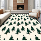 Forest Evergreen Tree Repeating Pattern Rug