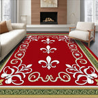 Regal Red Fleur-de-lis Border Rug