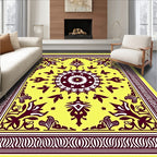 Regal Crimson Floral Medallion Rug