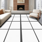 Dark Gray Grid Window Pane Rug