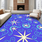Star and Swirl Blue Cream Rug