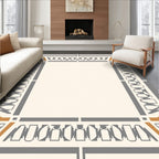 Gray Golden Arch Geometric Frame Rug