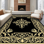 Ornate Yellow Floral Medallion Frame Rug