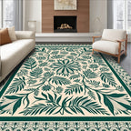 Emerald Green Botanical Garden Blanket Rug