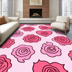 Pink Hearts and Roses Garden Rug