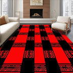 Red Black Buffalo Plaid Grid Rug