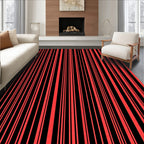 Vibrant Coral Vertical Stripe Rug
