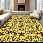 Yellow Holly Branch Art Nouveau Rug