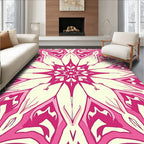Vibrant Pink Floral Mandala Rug