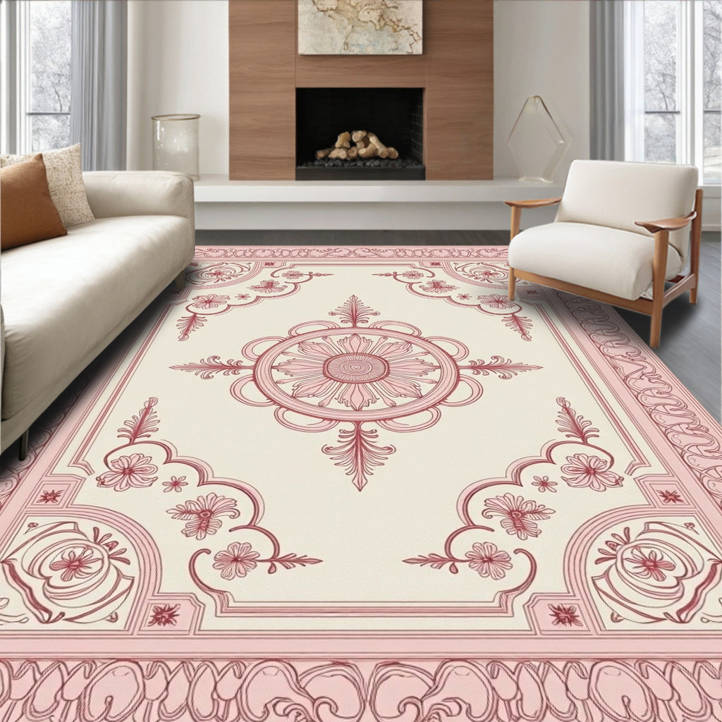 Charming Rose Floral Medallion Rug