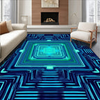 Deep Ocean Geometric Circuit Rug