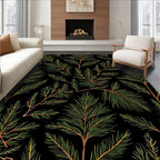 Dark Green Pine Needle All Over Rug