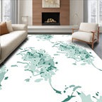 Teal Splash Abstract Brushstrokes Rug