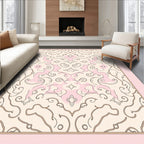 Pale Pink Scrollwork Medallion Rug