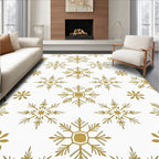 Golden Snowflake Winter Radiance Rug