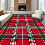 Crimson Emerald White Plaid Rug