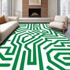 Green Circuit Board Maze Rug