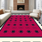 Bold Pink Geometric Interlocking Shapes Rug