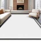 Monochromatic Black and White Border Rug