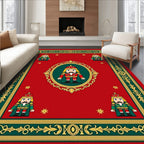 Crimson Nutcracker Soldier Border Design Rug