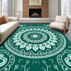 Emerald Green Mandala Art Rug