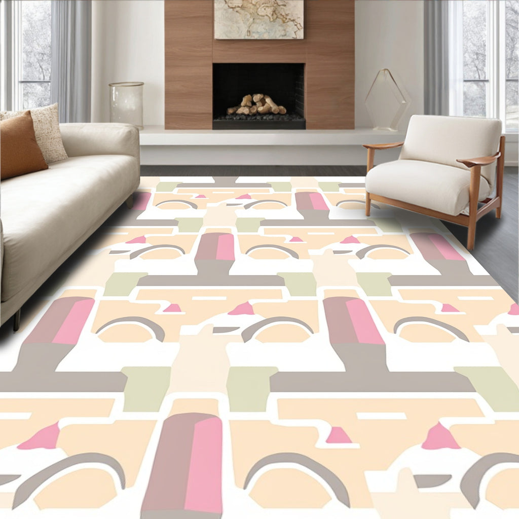 Soft Geometric Abstract Pastels Rug