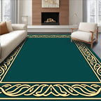 Deep Teal Ornate Intertwined Border Rug