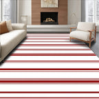Deep Burgundy Horizontal Stripe Rug