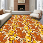 Warm Ochre Autumn Foliage Rug
