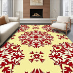 Crimson Mandala Red Floral Arrangement Rug