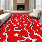 Crimson Star Whimsical Swirls Rug