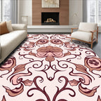 Floral Swirl Crimson Pink Accent Rug