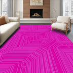 Vibrant Pink Circuit Board Connections Rug