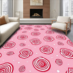 Pink Swirl Rose Garden Rug