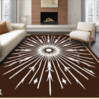 Brown Sunburst Central Medallion Art Rug