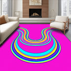 Vibrant Pink U-Shaped Color Ribbons Rug