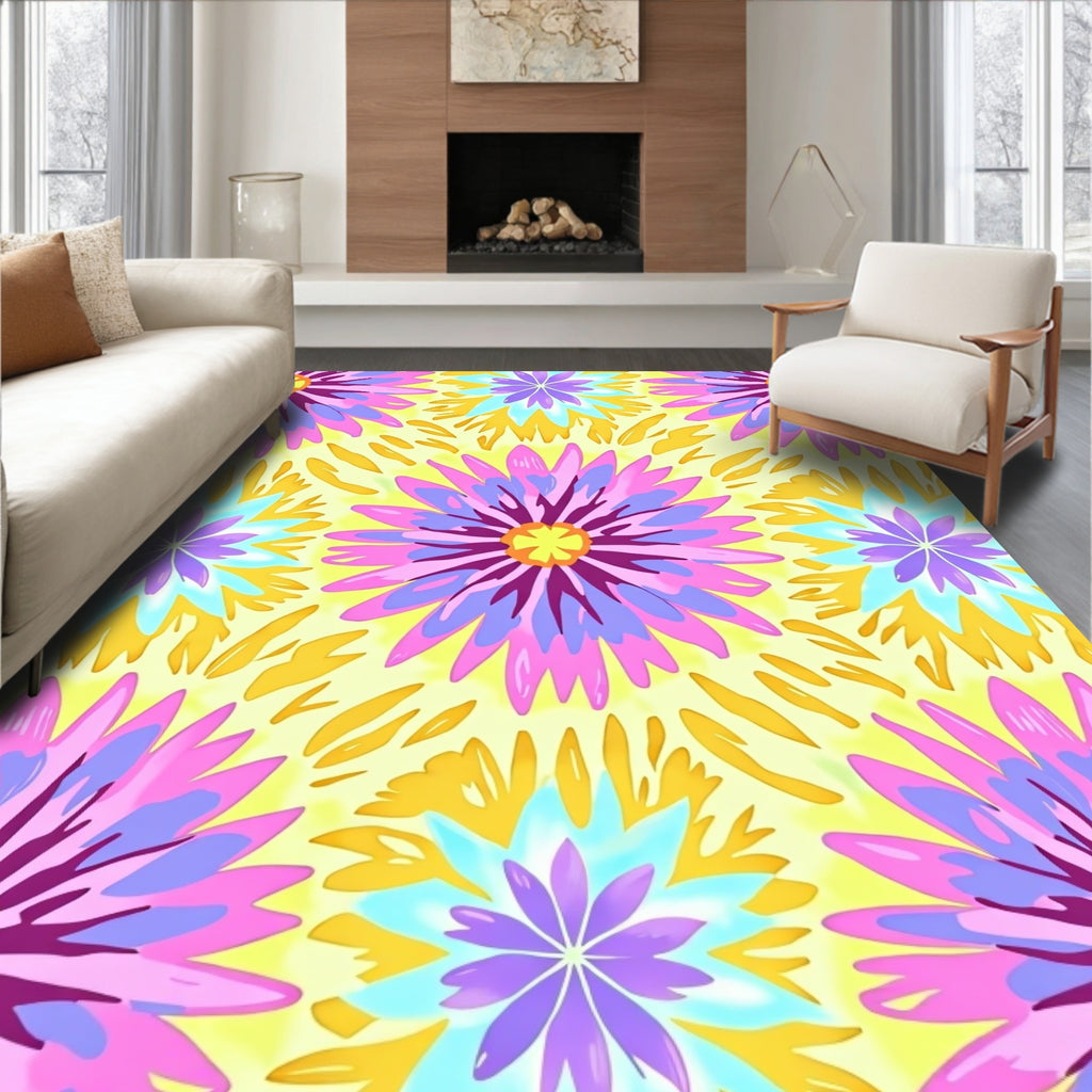 Vibrant Multi Color Floralburst Rug