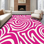 Vivid Magenta Flowing Swirls Rug