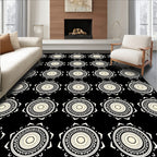 Cream Sunburst Tribal Circles Rug