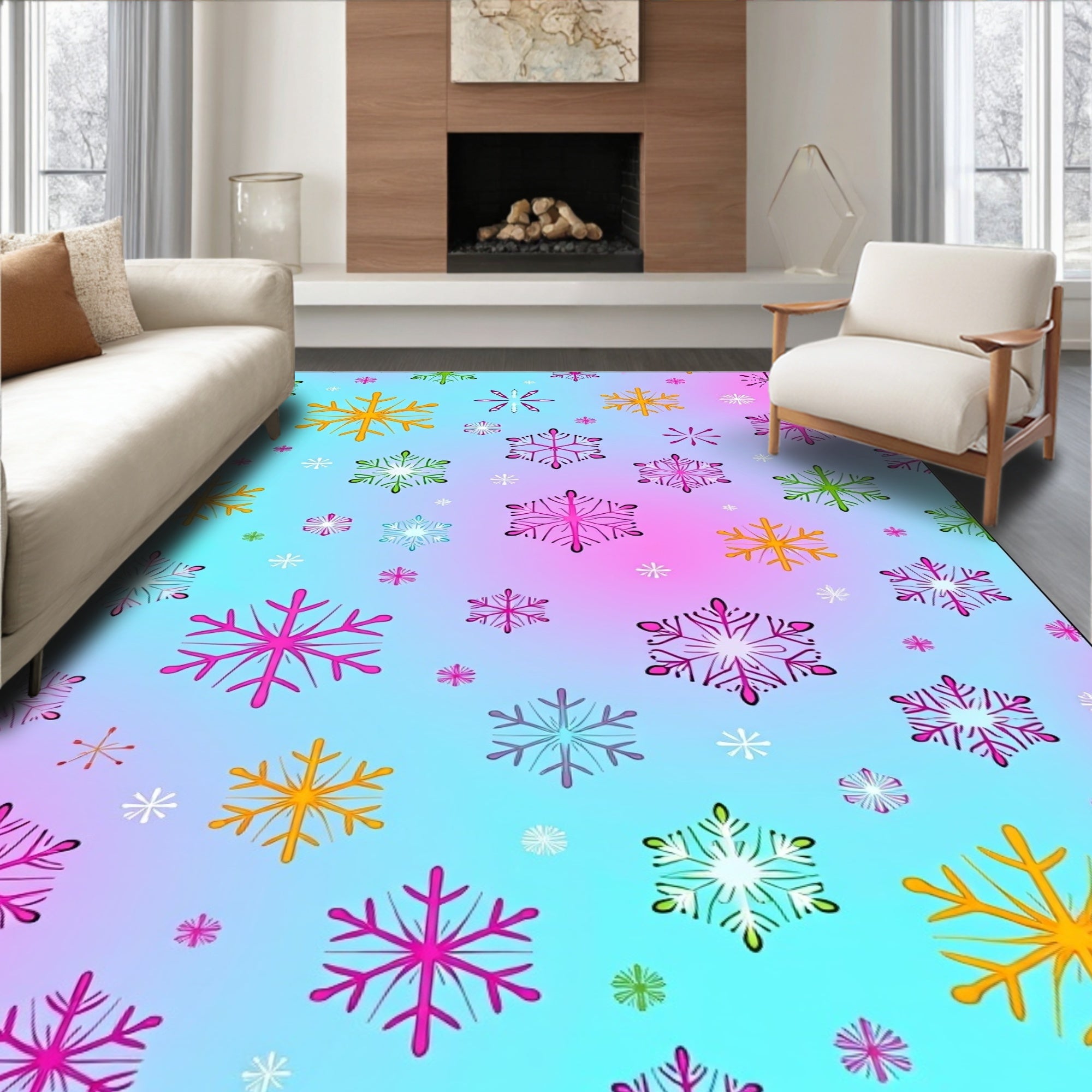 Colorful Snowflake Cluster Gradient Rug