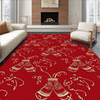 Crimson Whimsical Bell Swirls Rug